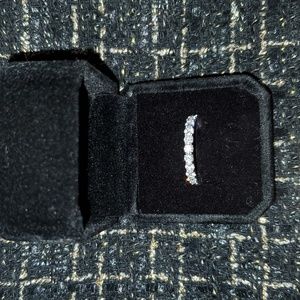 3MM 925 Sterling Silver Moissanite eternity band, VVS